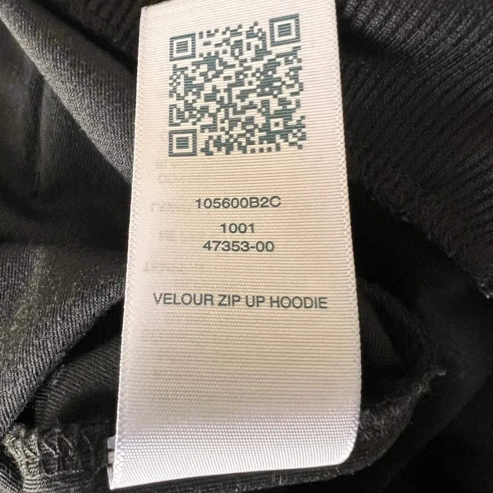 True Religion Mens Black Velour Zip Up Hoodie Horseshoe Velvet Logo‎ Black NWOT